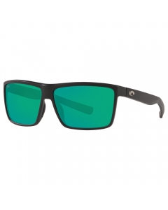 Costa Del Mar Rinconcito Men's Rectangular Polarized 580G Sunglasses - Matte Black Frame/Green Lens