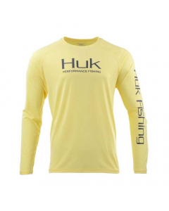 HUK Pursuit Vented LS Performance Fishing Shirt - Yellow