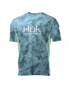 Huk Icon Camo Short Sleeve Performance T-shirt - Turquoise Camo