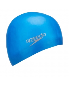 Speedo Plain Moulded Silicone Swim Cap - Blue