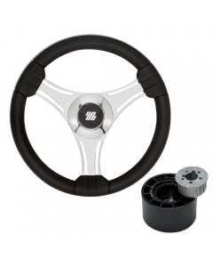 Ultraflex Tavolara Steering Wheel with Hub (Black/Silver)