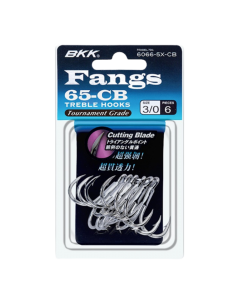 BKK Fangs-65 CB Treble Hook (Size: 3/0), Pack of 6