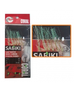 Coral Sabiki Salt Water High Carbon Fishing Hooks Art#G8 (Size: 14)