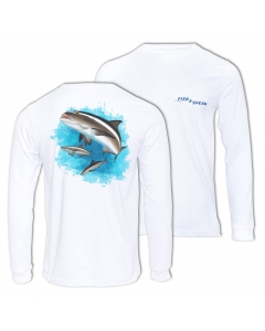 Fish2spear Long Sleeve Performance Shirt - Cobia's in Blue, White