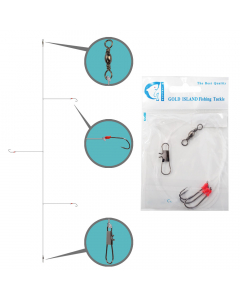 Gold Island Fishing Tackle Rig Hook (Pack of 5)
