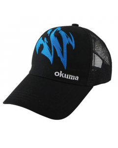 Okuma Motif Cotton Mesh Fishing Cap (Black/Blue)
