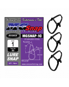 Senses Hyper SUS Wire MG Lure Snap - Black (Pack of 10)