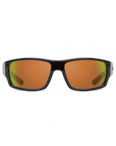 Nines Douglas Polarized Sunglasses (Glossy Black / Amber Brown Lens Orange Mirror)