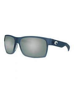Costa Del Mar Half Moon Men's Rectangular Polarized 580G Sunglasses - Bahama Blue Fade Frame/Gray Silver Lens