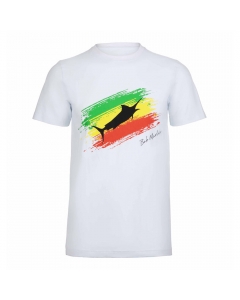 Bob Marlin T-Shirt - Rasta Flag White