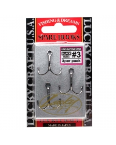Lucky Craft VMC Spare Hook #3 (Black), Pack of 3