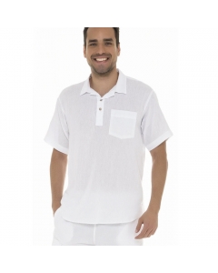 Just Nature Men's Polo Short Sleeve Shirt - White