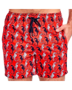 Just Nature Men's Swim Shorts - Red Seahorse