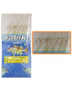 Sabiki High Carbon Steel Fishing Hooks Maruseigo SM-6H618 (White)