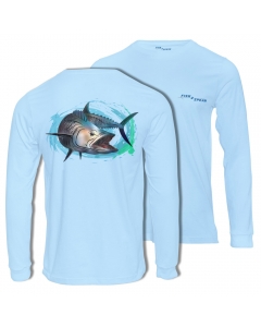 Fish2spear Long Sleeve Performance Shirt - Fierce King Fish - Blue