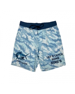 Fish2spear Fishing Shorts - Let's Catch Some Kings (Blue Camo)