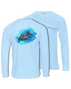 Fish2spear Long Sleeve Performance Shirt - Diving Spearo - Blue