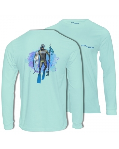 Fish2spear Long Sleeve Performance Shirt - Speared King Fish - Green